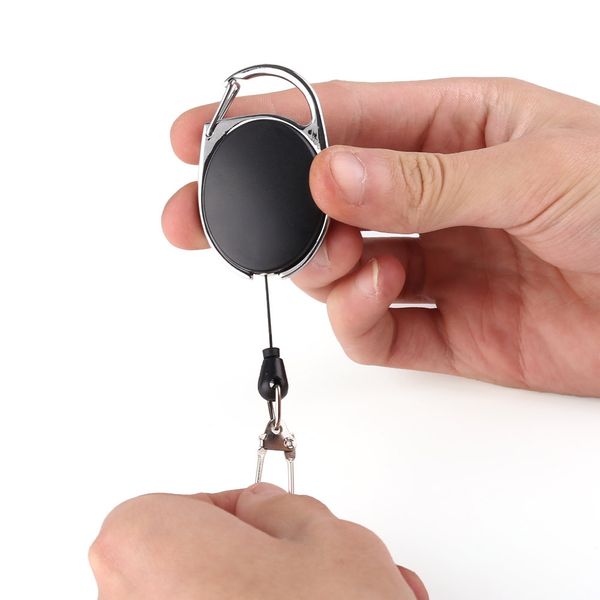 Télescopic Keychain Key Ring Backle Creative Pull Antift-Theft Corde boucle boucle extérieure