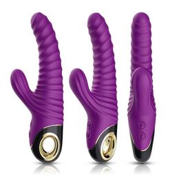 Varilla vibratoria telescópica con cabeza de conejo mecedora, carga de succión magnética, productos divertidos para adultos para mujeres 231129