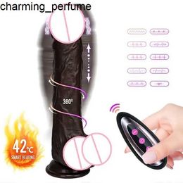 Swing telescópico Big Big Calefacting Vibrator Realista Dildo Penis Suction Cup juguetes sexuales para mujer juguetes sexuales para adultos