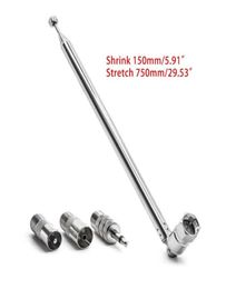 Telescopische tv-antenne RM-antennes Stretchlengte 2953 inch F-stekker F-type vrouwelijke stekker met adapter voor tv-tafelblad Radi7559191