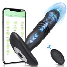 Télescopic vibrant Butt Plug anal application vibratrice à distance sans fil sexy toys for women ass anal gode masseur prostate masseur buttplug