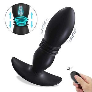 Vibromasseur Anal télescopique vibrant, gode à distance sans fil pour femmes, masseur de Prostate, hommes Gay