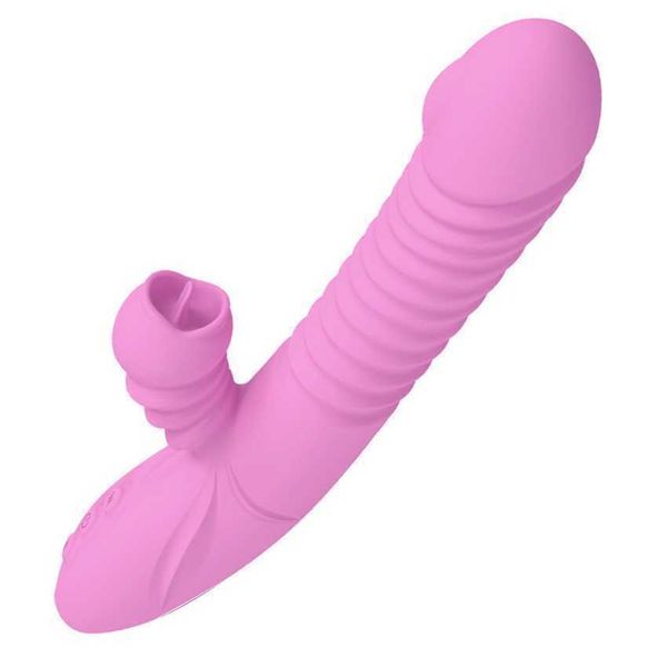 Varilla vibratoria telescópica, lengua cálida para lamer el clítoris femenino, dispositivo de masturbación estimulante, productos sexuales para adultos 231129