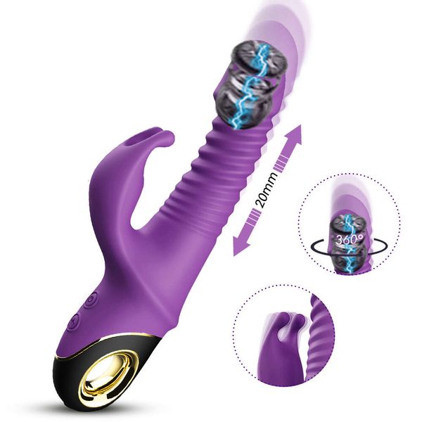Vibromasseur télescopique automatique point G Clitoris lapin stimulateur vibrateur femme Masturbation jouets sexuels pour femmes adultes Sex Shop 2024