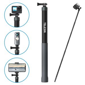 Télésine 1,2 m en fibre de carbone selfie stick monopode extensible avec 1/4 vis pour gopro insta360 Osmo Action dji Action Camera 240422