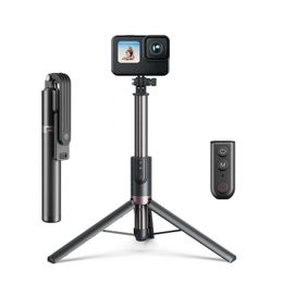 TELESIN 1 Selfie Stick trépied avec télécommande sans fil Bluetooth pour Insta 360 DJI caméra d'action pour téléphone intelligent 240309