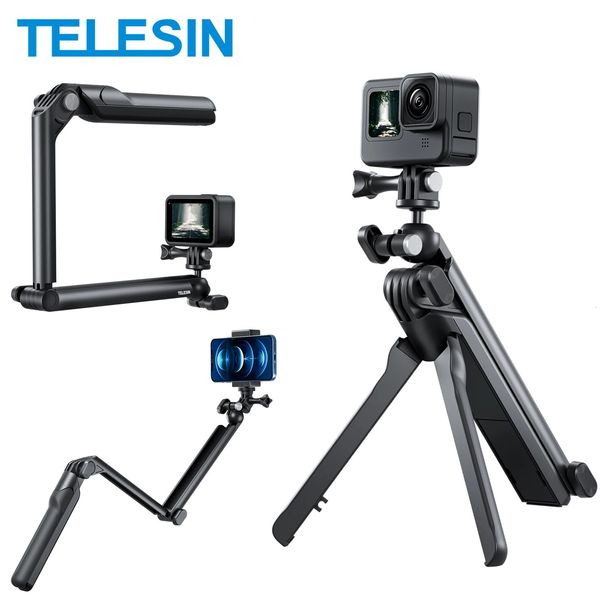 Telesin 4 Ways Selfie Stick with Trépied Hand Grip Pole pour GoPro Hero Insta360 DJI Action Smart Phone Action Camera Accessoires 240422