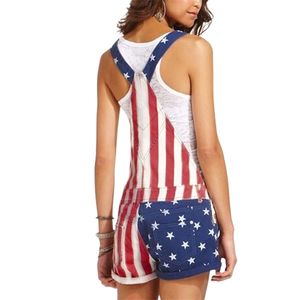TELOTUNY combinaison femmes 2021 été dames haute rue salopette combinaisons américain jour de l'indépendance drapeau sport Camisole pantalon Q0801