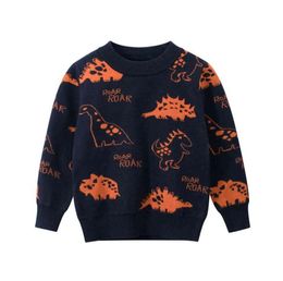 TELOTUNY tricoté enfant en bas âge garçon pull décontracté printemps dessin animé motif de dinosaure chaud coton garçons pulls pulls vêtements d'hiver Y094324020