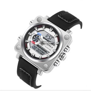 TEMEIS – montre électronique multifonctionnelle carrée pour hommes, montre LED haute définition, chronomètre, chronomètre, bracelet en cuir Durable, 318u