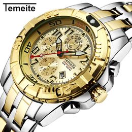 TEMEITE 2019 Luxus Herren Business Uhren Mode Quarzuhr Männlichen Einfache Uhr Datum Armbanduhren Männlich Relogio243z