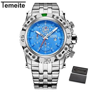 Temeite, relojes dorados para hombre, reloj de cuarzo resistente al agua para negocios, reloj de pulsera deportivo para hombre, reloj Dourado Masculino, triangulación de envíos