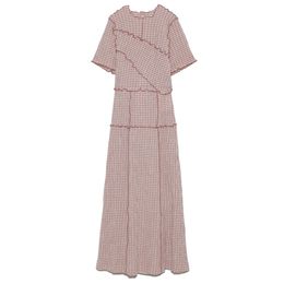 Temperament bandage plaid patchwork jurken vrouwen zomer silm taille jurk Japan stijl elegante slanke vestido feminino 210514