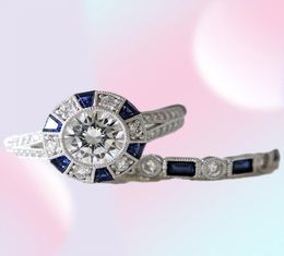 Tempérament bleu Support Pa pierre échelle ensemble diamant bague doigt ornements Ma039am2306088