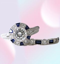 Tempérament bleu Support Pa pierre échelle ensemble diamant bague doigt ornements Ma039am5715686