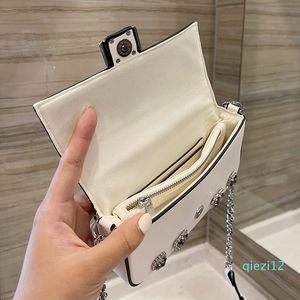 Temperament Dames Mini Schoudertas Italië Roma Grote Diamanten Gemstone Lederen Handtassen Lippenstift Cosmetische Cluth CruTh Crossbody Handtas