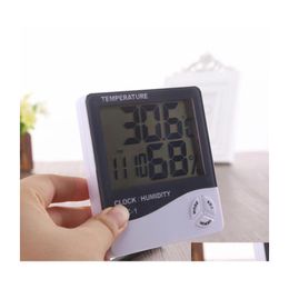 Instruments de température Hygromètre numérique Hygromètre Thermomètre Humidité d'humidité de précision avec une batterie d'alarme de calendrier Powe Dhmiy