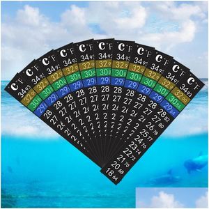 Temperaturinstrumente Dual Scale Aquarium Aquarium Flüssigkeitsthermometer Aufkleber Stickon Fahrenheit Digital LCD Klebestreifen Stick Dhzzq