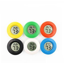 Temperatuurinstrumenten Mini Round LCD Digitale thermometer Hygrometer Koelkast ZER TRISTER Vochtigheid Meter Detector Home Maatgereedschap DH3VT