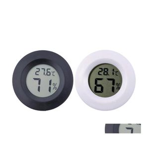 Temperatuurinstrumenten Mini Round LCD Digitale thermometer Hygrometer Koelkast ZER TRISTER Vochtigheid Meter Detector Home Maatgereedschap Dh7nj