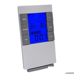 Temperatuurinstrumenten Nieuwe aankomst Digitale draadloze LCD -thermometer Hygrometer Hygrometer Elektronische binnenvochtigheid Meter Klok Weer Stati DH3S2