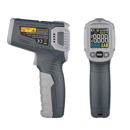 Temperatuurinstrumenten infraroodthermometer Laser IR-pistool Pyrometer Meter Contactloos weerstation HT650A LCD-scherm Edkds