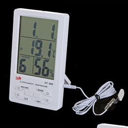 Instruments de température en gros numérique intérieur extérieur LCD horloge thermomètre hygromètre température humidité mètre C/F grand Sn Kt-9 Dhi0M