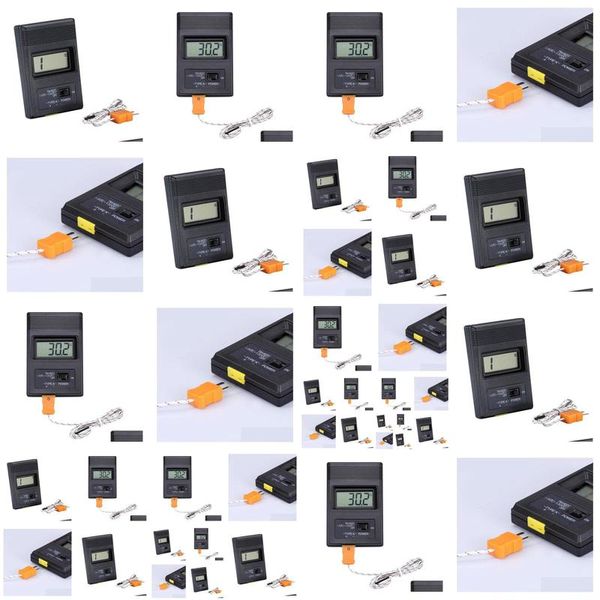 Instrumentos de temperatura al por mayor Digital LCD K Tipo Termómetro Entrada única Pro Sonda termopar Detector Sensor Lector Medidor Tm 9 Dh8Wx