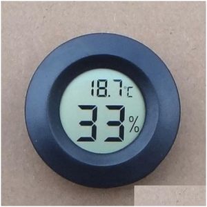 Temperatuurinstrumenten Groothandel Hygrometer Minithermometer Koelkast Draagbare digitale acryl Ronde hygrometers Vochtigheidsmonitor Met Dhqdo