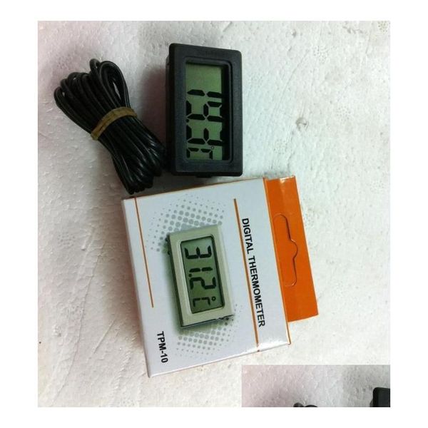 Instrumentos de temperatura Venta al por mayor Lots300 Termómetro de refrigerador LCD de alta calidad para refrigerador Zer Pantalla digital Entrega de gota Offic Dhp7J