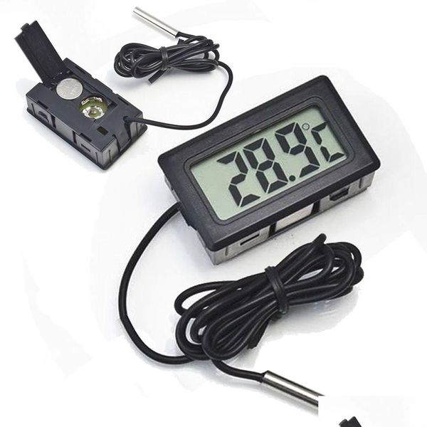 Instruments de température en gros professionnel Mini sonde LCD numérique Aquarium réfrigérateur Zer thermomètre thermographe température pour Refri Dhuvv