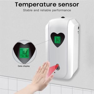 Temperaturmessung 2 In 1Berührungslose Desinfektionsmaschine Automatischer Seifenspender Wandsensor 211206