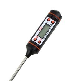 Temperatuurmeter Instrumenten TP101 Elektronische Digitale Voedsel Thermometer Roestvrijstalen bakmeters Grote kleine schermweergave Zwart Whit