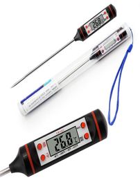 Temperatuurmeterinstrumenten TP101 Elektronische digitale voedselthermometer Roestvrijstalen bakmeters Groot klein scherm9965584