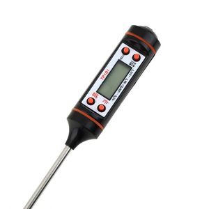 Instruments de mesure de la température TP101 Thermomètre alimentaire numérique électronique Compteurs de cuisson en acier inoxydable Grand petit écran Noir avec