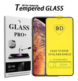 Tempered Glass 9D-schermbeschermer voor Samsung S20 S21 Fe A11 A21 A31 A41 A51 A71 A81 A91 4G 5G 5G Anti-Scatch Protective Film met retailpakket