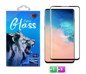 Verre trempé pour Samsung Galaxy S21 ultra S20 plus S9 Note 20 ultra 10 Protecteur d'écran à bord complet compatible avec les coques 3D incurvé avec R8054249