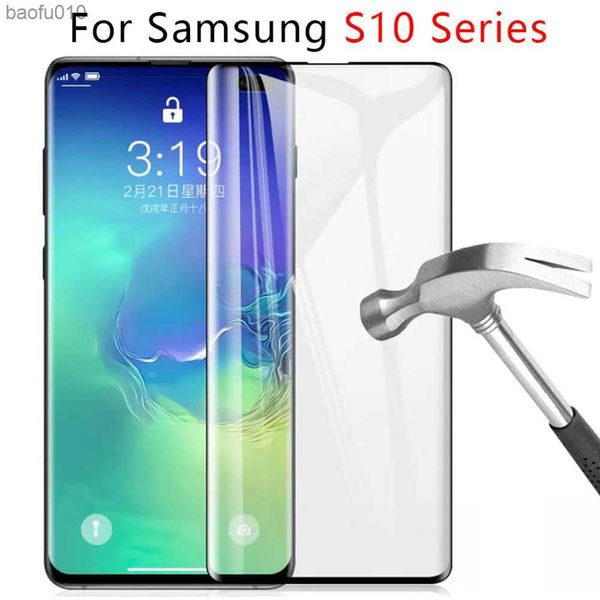 vidrio templado para samsung Galaxy S8 S9 S10e S10 plus cubierta completa S7 edge en el protector de pantalla de vidrio del teléfono película protectora L230619