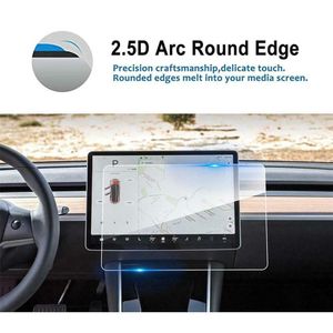 Verre trempé pour Tesla modèle 3 Y 2021 accessoires contrôle central écran tactile voiture Navigation protecteur d'écran Film283l