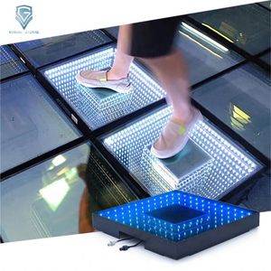 Tempered Glass Lighted Double Infinity Dance Floor Stage Lighting