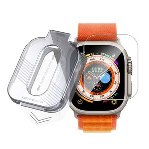 Gehard glas screenprotector 2.5D eenvoudig te installeren waterdicht 41 mm 45 mm 49 mm voor Apple Iwatch Series 7 8 Ultra horlogefilmbeschermer Smart Watch-accessoires