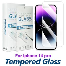 Gemeteld glazen schermbeschermer voor iPhone 14 13 12 11 Pro Max XS XR Fone 7 8 Plus vooraan Harded Clear Film 0,33 mm met papieren doos