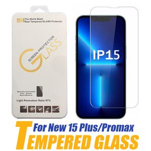 Protecteur d'écran en verre trempé pour iPhone 15 14 Plus 13 12 Mini 11 PRO XS Max XR Samsung A20 A10E Moto G7 Power E6 Z4 LG Stylo 6 K40 avec boîte