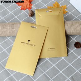 Protecteur d'écran en verre trempé Boîte d'emballage de sac en carton en or universel adapté à l'iPhone 15 14 13 12 11 Pro Max Xiaomi Redmi Oneplus