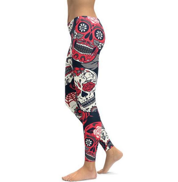 Tempid Leggings con estampado digital 3D Cálido invierno Leggings de yoga Fitness Deporte Pantalones delgados Moda Leggings con estampado de calavera TTA1216441583