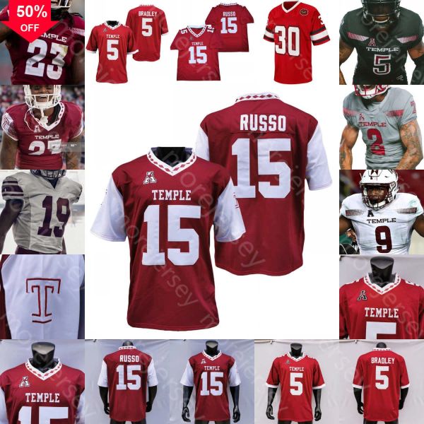 Temple Owls Football Jersey NCAA College Anthony Russo Muhammad Wilkerson 18 Dwan Mathis Edward Saydee Justin Lynch Jose Barbon Randle Jones Davis Jadan Blue Mai