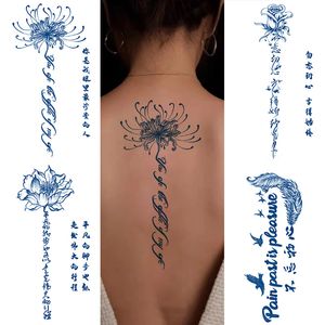 Tatuaje temporal manos cara tatuaje pegatina para hombres mujeres flores palabras arte corporal en brazo cuello hombro clavícula impermeable