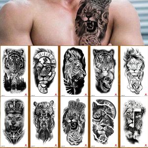 Tatouages ​​temporaires 100 pièces de lion tigre et serpent autocollants de tatouage temporaires imperméables en gros rose paillettes corps art bras sexy femmes manches hommes 230715