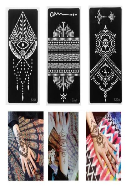 Tatouages temporaires 2021 Autocollants de tatouage Pochoirs Style Mehndi Modèle de henné Autocollant Autocollant à la main DIY Body Art Peinture Tool8033967