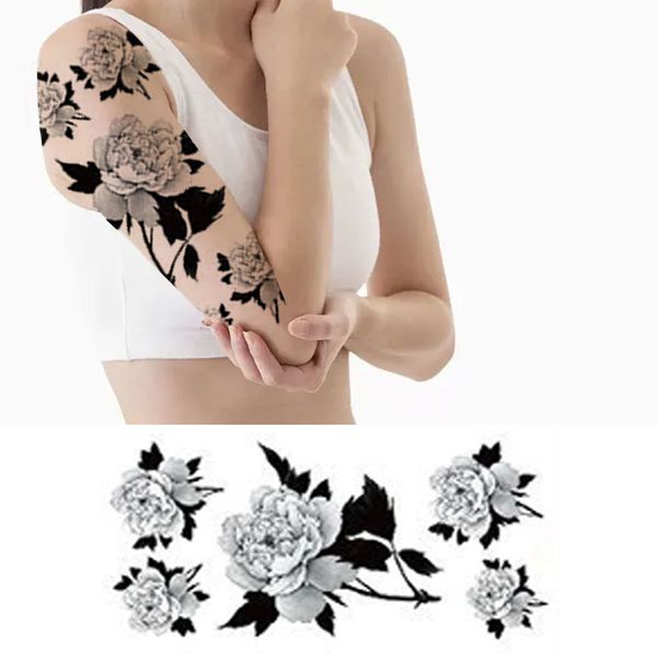 Tatouages temporaires 20 feuilles Cou Longue Durée Fleur Animal Dos Poitrine Tatouage Temporaire Hommes Femmes Faux Amovible DIY Bras Jambe Sexy Body Art Party 230621